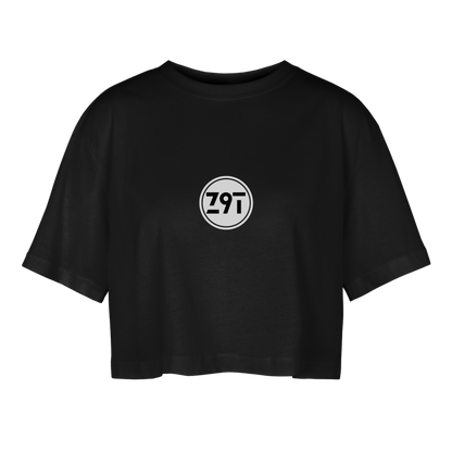 Women’s Oversized Cropped T-Shirt - black